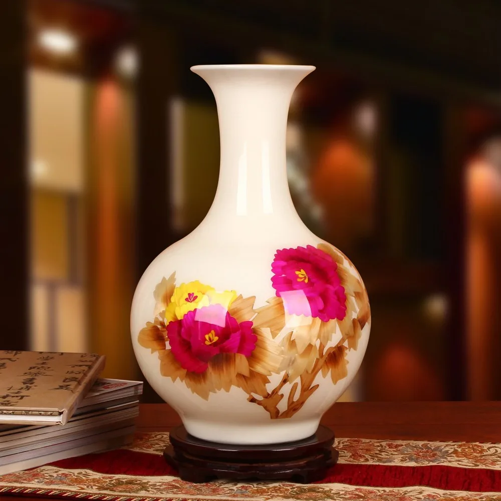 Jingdezhen ceramics factory wholesale white peony flower vase with modern straw direct Home Furnishing ornaments
Jingdezhen ceramics factory wholesale white peony flower vase with modern straw direct Home Furnishing ornaments