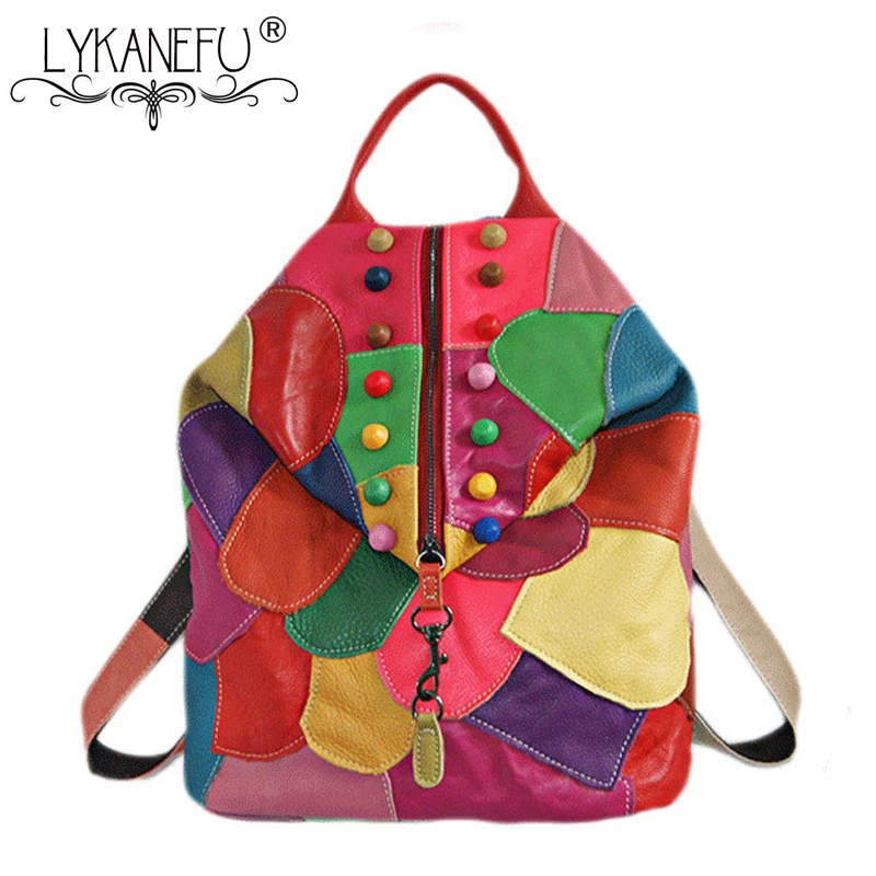 LYKANEFU Сумки из натуральной кожи для женщин Рюкзак Красочные школьные рюкзаки для девочек-подростков женская сумка Лоскутная кожаная сумка
LYKANEFU Сумки из натуральной кожи для женщин Рюкзак Красочные школьные рюкзаки для девочек-подростков женская сумка Лоскутная кожаная сумка