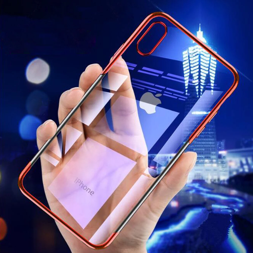 Роскошный чехол с покрытием для iPhone XS Max XR ультратонкий прозрачный мягкий