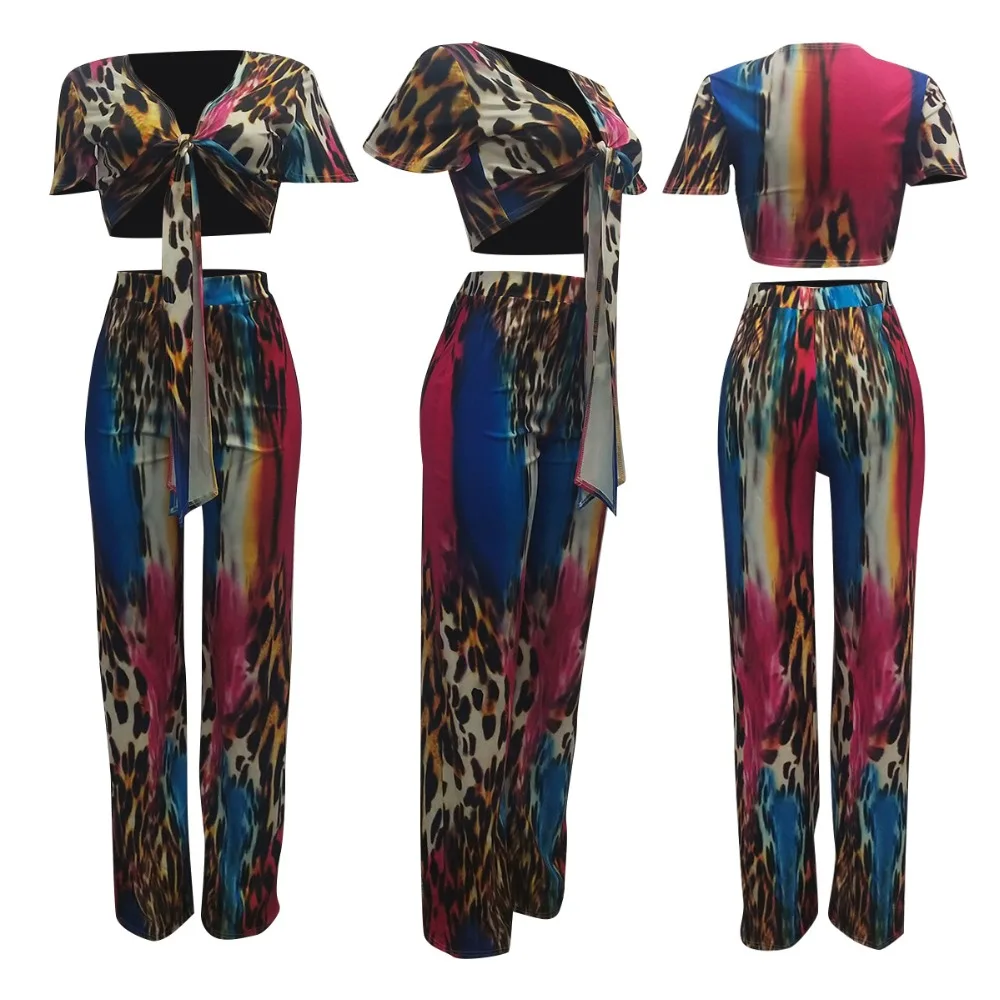 2019 Summer Leopard Digital Print O-Neck Short Crop Top Loose Pants Sexy Tow Piece Outfits Plus Size
2019 Summer Leopard Digital Print O-Neck Short Crop Top Loose Pants Sexy Tow Piece Outfits Plus Size