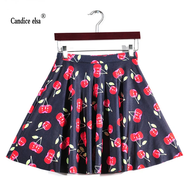 CANDICE ELSA woman skirts digital printing wholesale black cherry red pleated skirt Skt1159
CANDICE ELSA woman skirts digital printing wholesale black cherry red pleated skirt Skt1159