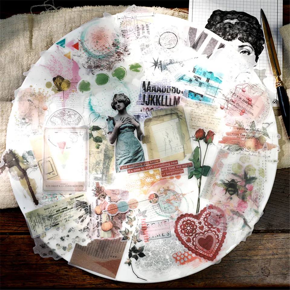 60Pcs Vintage Translucent Paper Stickers Kits Die Cut For DIY Scrapbooking Junk Journal TN Planner Photo Album Sticker S036
60Pcs Vintage Translucent Paper Stickers Kits Die Cut For DIY Scrapbooking Junk Journal TN Planner Photo Album Sticker S036