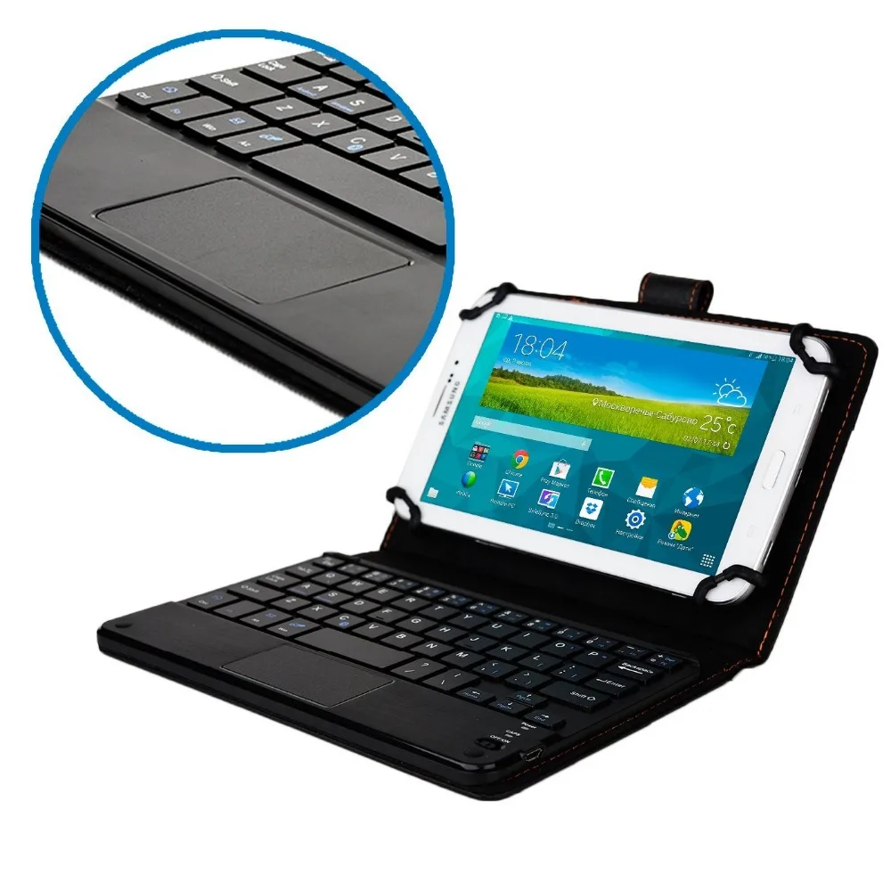 Универсальный Съемный Bluetooth клавиатура с тачпадом кожаный чехол для Samsung Galaxy Tab 4