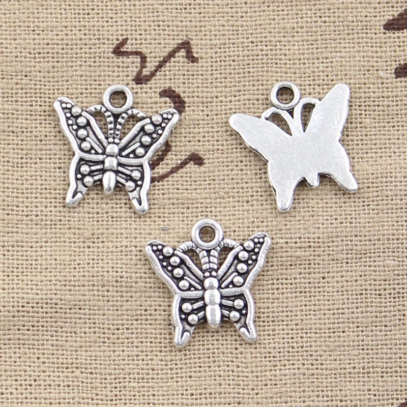 

12pcs Charms Butterfly 16x17mm Antique Tibetan Silver Color Pendant Findings Accessories DIY Vintage Choker Handmade Jewelry