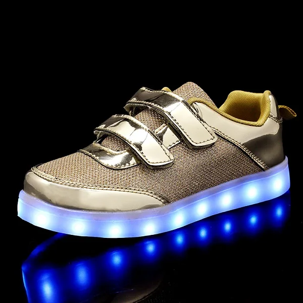 2018 Новинка 25 37 размер USB Led детская обувь с подсветкой Детские светящиеся
