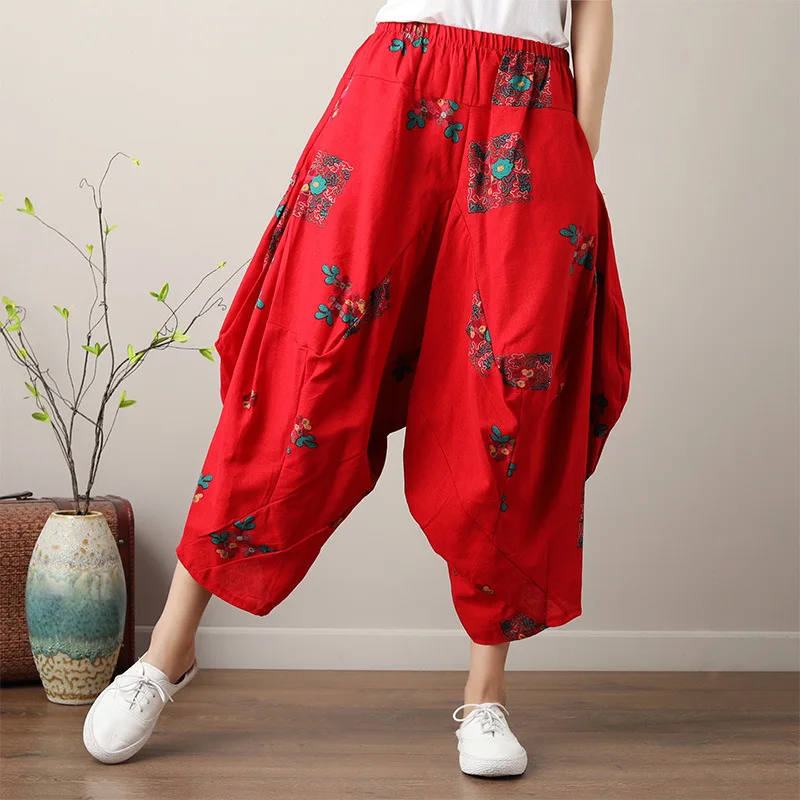 Summer Harem Pants Casual Loose Beach Women Pants Seven-point wide-leg pants Boho Cotton linen Comfy Pants Mandala One Size 2021
Summer Harem Pants Casual Loose Beach Women Pants Seven-point wide-leg pants Boho Cotton linen Comfy Pants Mandala One Size 2021