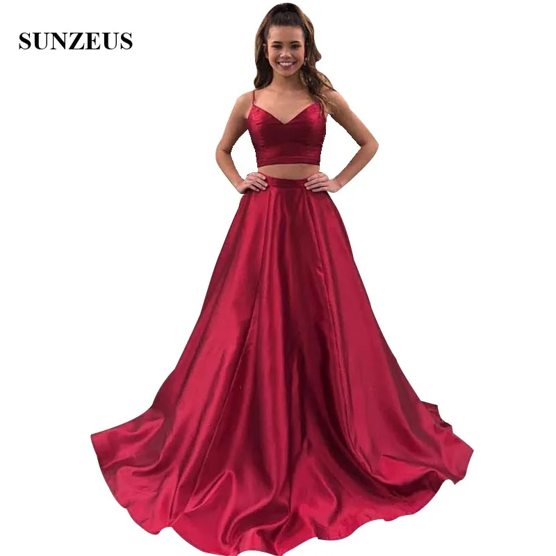 Spaghetti Straps Crop Top Prom Dress 2 Pieces Wine Red Satin Long Party Gowns For Girls Simple A-line Graduation Night Dress
Spaghetti Straps Crop Top Prom Dress 2 Pieces Wine Red Satin Long Party Gowns For Girls Simple A-line Graduation Night Dress