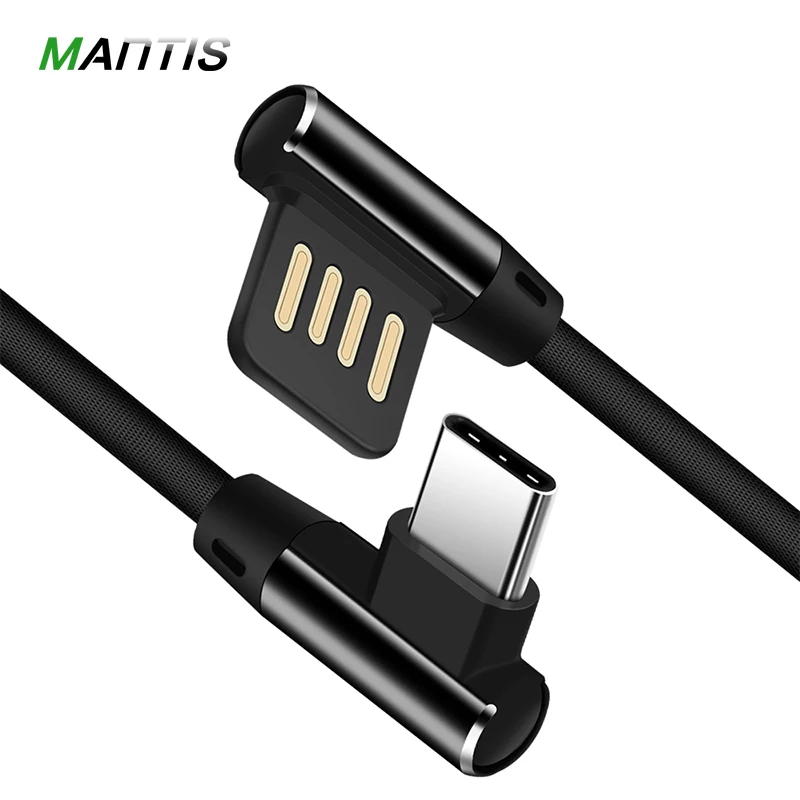 MANTIS usb type C кабель Max 2A Быстрая зарядка для samsung S8 Plus Xiaomi 90 градусов Реверсивный c L