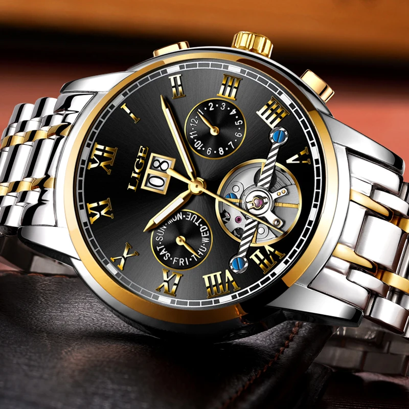 LIGE Luxury Brand Automatic Mechanical Watches Men Fashion Casual Business Watch Man Full steel Waterproof Clock reloj hombre
LIGE Luxury Brand Automatic Mechanical Watches Men Fashion Casual Business Watch Man Full steel Waterproof Clock reloj hombre