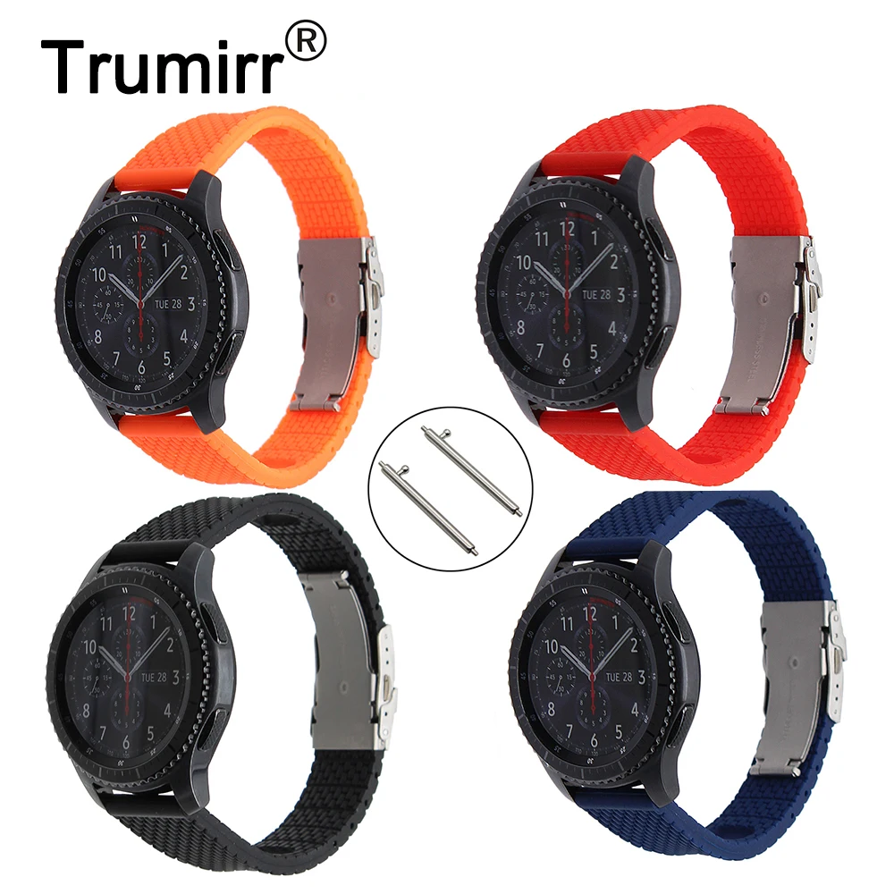 Quick Release Silicone Rubber Watchband 22mm for Samsung Gear S3 Classic / Frontier Stainless Steel Buckle Strap Wrist Bracelet
Quick Release Silicone Rubber Watchband 22mm for Samsung Gear S3 Classic / Frontier Stainless Steel Buckle Strap Wrist Bracelet