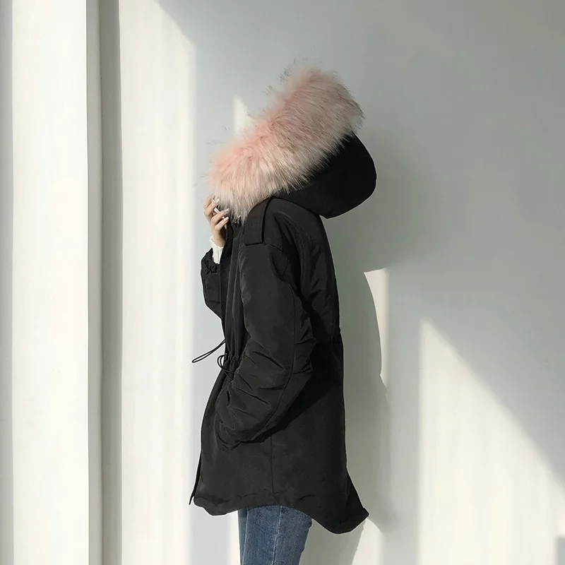 women long sleeve korean style warm cotton parkas winter coat hooded oversized parkas female
women long sleeve korean style warm cotton parkas winter coat hooded oversized parkas female