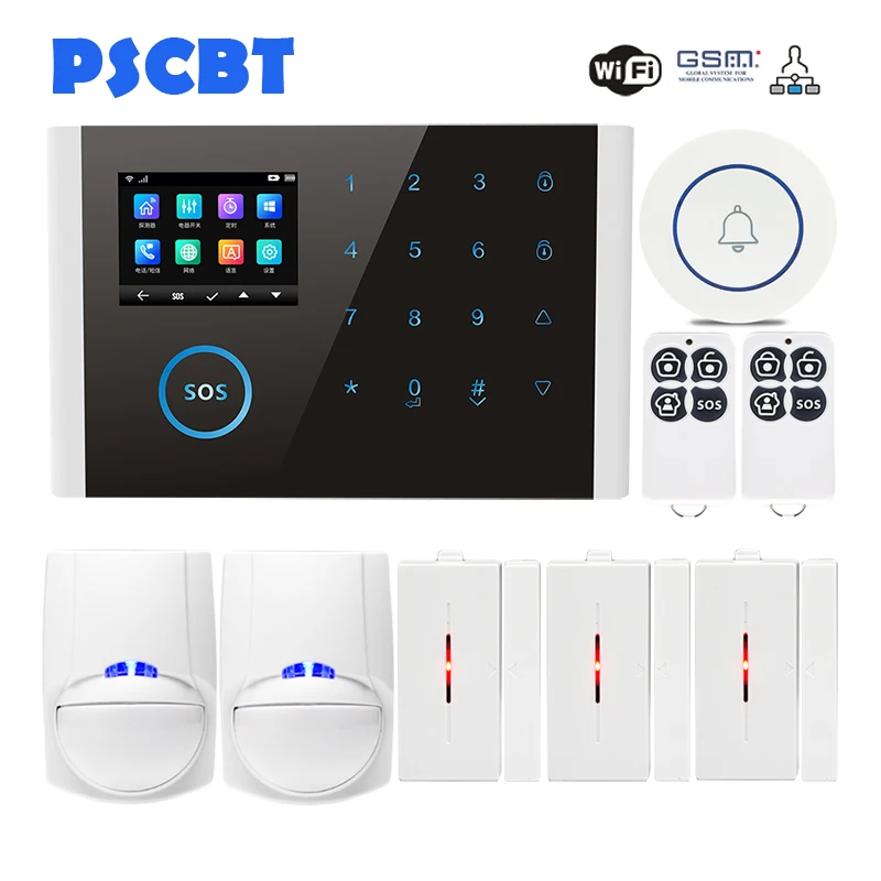 

WIFI GSM Home Burglar Alarm System GPRS Touch Keyboard English Russian Spanish German Portuguese French Korean Android IOS APP