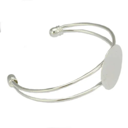 SEA MEW 5 PCS 25mm 30mm Round Cabochon Base Metal Copper Silver color Bracelet Settings Blank Bangles Base For Jewelry Making
SEA MEW 5 PCS 25mm 30mm Round Cabochon Base Metal Copper Silver color Bracelet Settings Blank Bangles Base For Jewelry Making