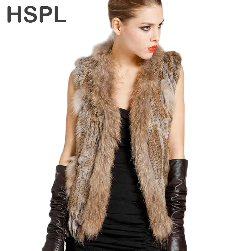 Женский жилет с кроличьим мехом HSPL кисточками|real fur gilet|fur vest realreal rabbit |