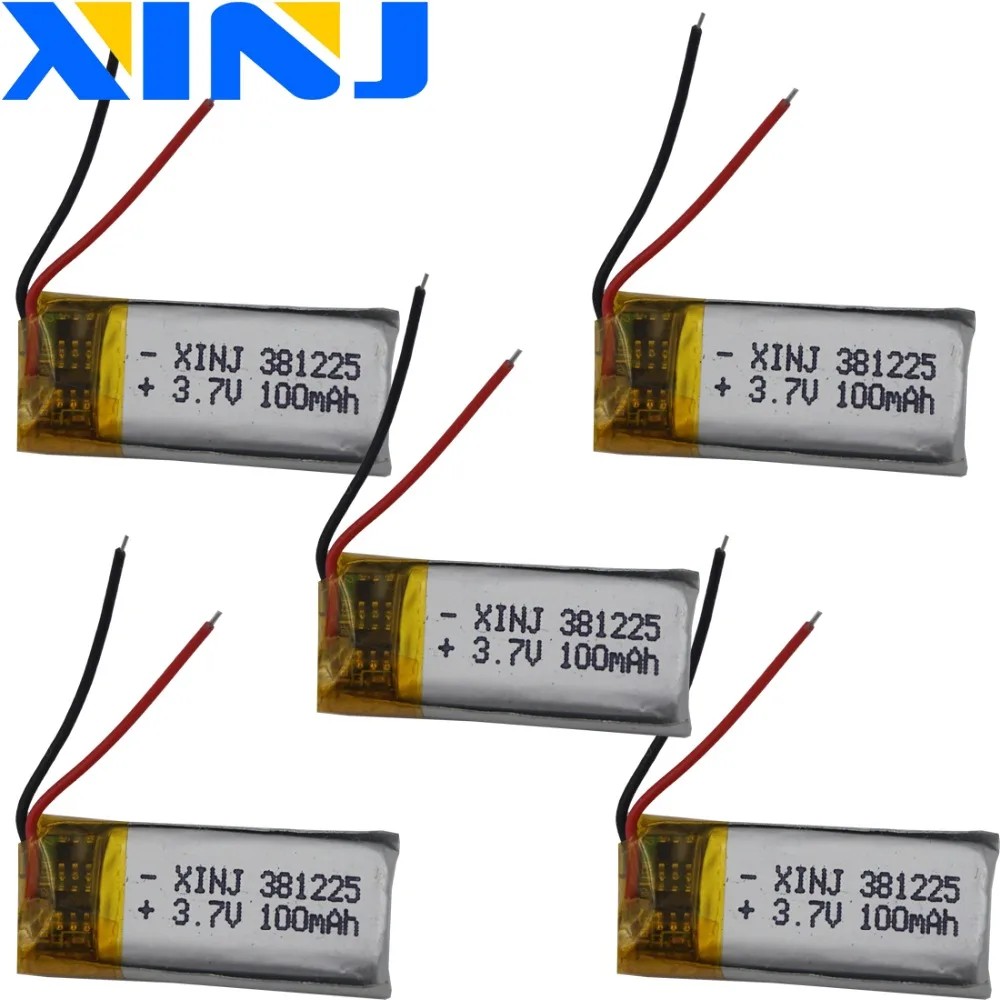 XINJ 5 шт. 3,7 в 100 мА/ч полимерная литиевая батарея 381225 для записи в виде ручки гарнитуры наушников Bluetooth динамика Smart Mp3 
XINJ 5 шт. 3,7 в 100 мА/ч полимерная литиевая батарея 381225 для записи в виде ручки гарнитуры наушников Bluetooth динамика Smart Mp3