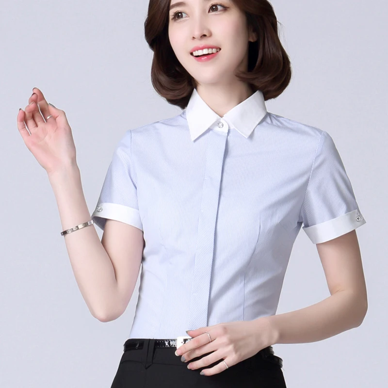 2020 New Summer Cotton Blouses Work Wear Women Shirt Turn Down Collar Blusas Femininas Tops Elegant Ladies Formal Office Blouse
2020 New Summer Cotton Blouses Work Wear Women Shirt Turn Down Collar Blusas Femininas Tops Elegant Ladies Formal Office Blouse