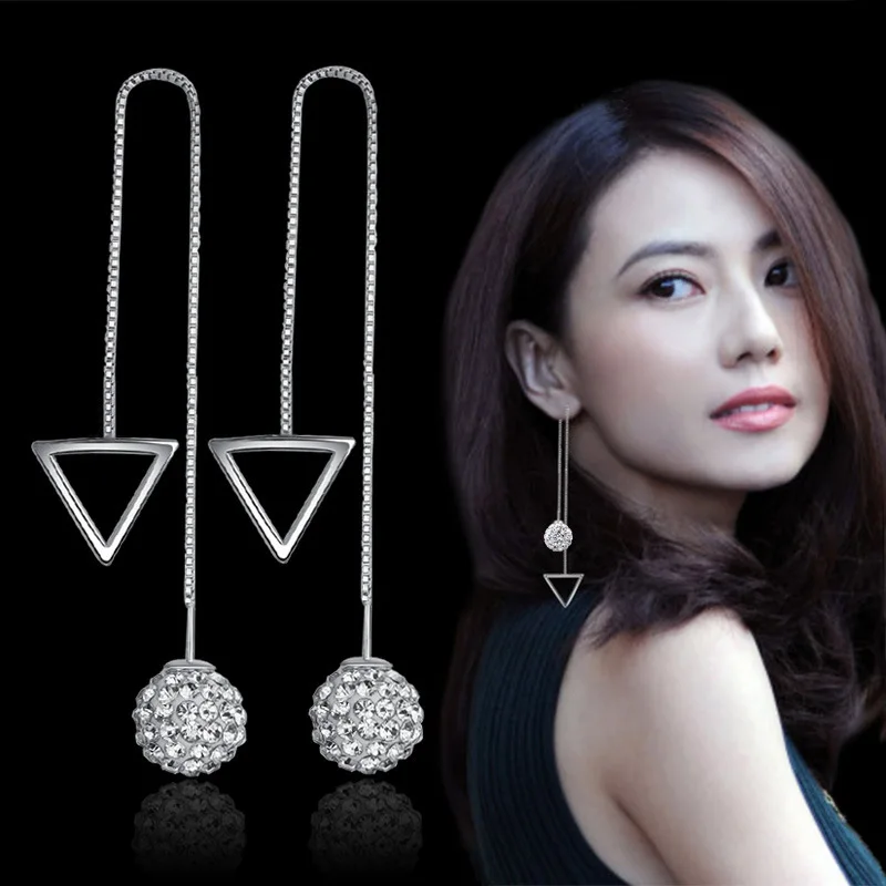 100% 925 sterling silver wholesale shiny Shambhala ball crystal ladies`tassel drop earrings jewelry women female birthday gift
100% 925 sterling silver wholesale shiny Shambhala ball crystal ladies`tassel drop earrings jewelry women female birthday gift