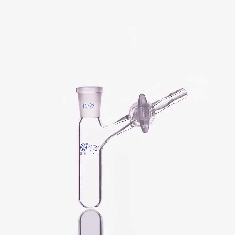 Реакционная трубка со стеклянным клапаном и стандартным заземляющим горлышком
