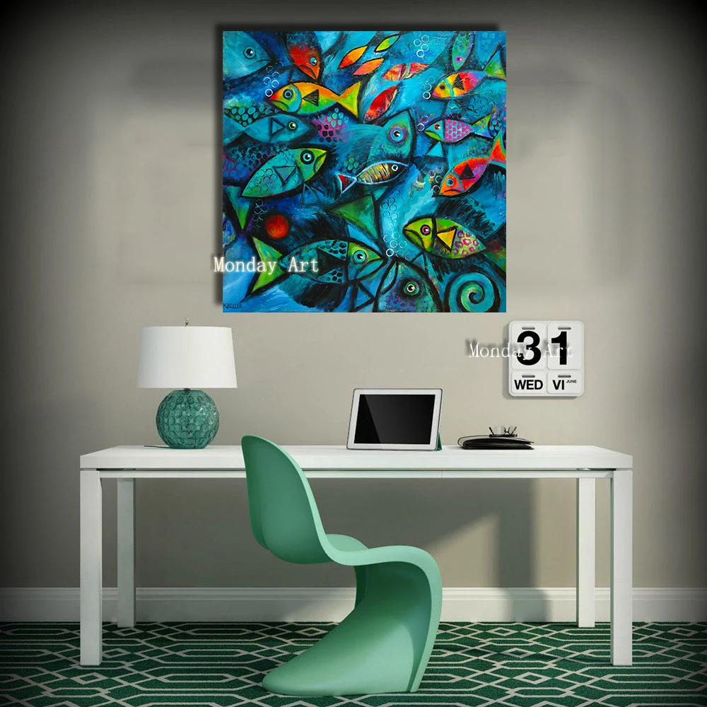 High quality hand painted Animal Painting Blue Sea Fish Oil Painting Wall Canvas Picture Living Room Best Art Abstract picture
High quality hand painted Animal Painting Blue Sea Fish Oil Painting Wall Canvas Picture Living Room Best Art Abstract picture