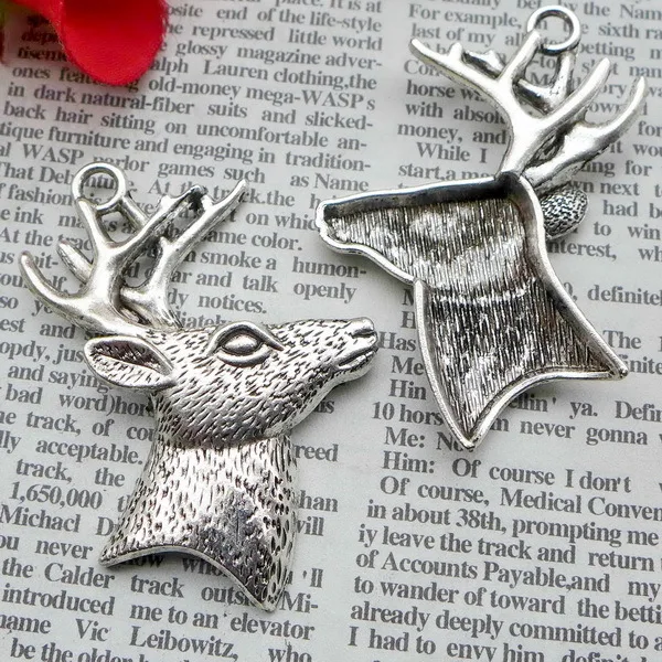 20pcs Charm deer Pendant 49.7*44.5mm 10.5g Antique silver Handmade Jewelry Making DIY Supplies European Alloy accessories Hot 
20pcs Charm deer Pendant 49.7*44.5mm 10.5g Antique silver Handmade Jewelry Making DIY Supplies European Alloy accessories Hot
