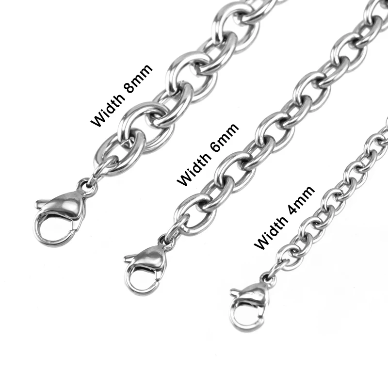 

4/6/8mm Stainless Steel Rolo Link Chain Chaine Acier Pour Faire Bijoux Acero Inoxidable Cadenas DIY Jewelry Making 10pcs