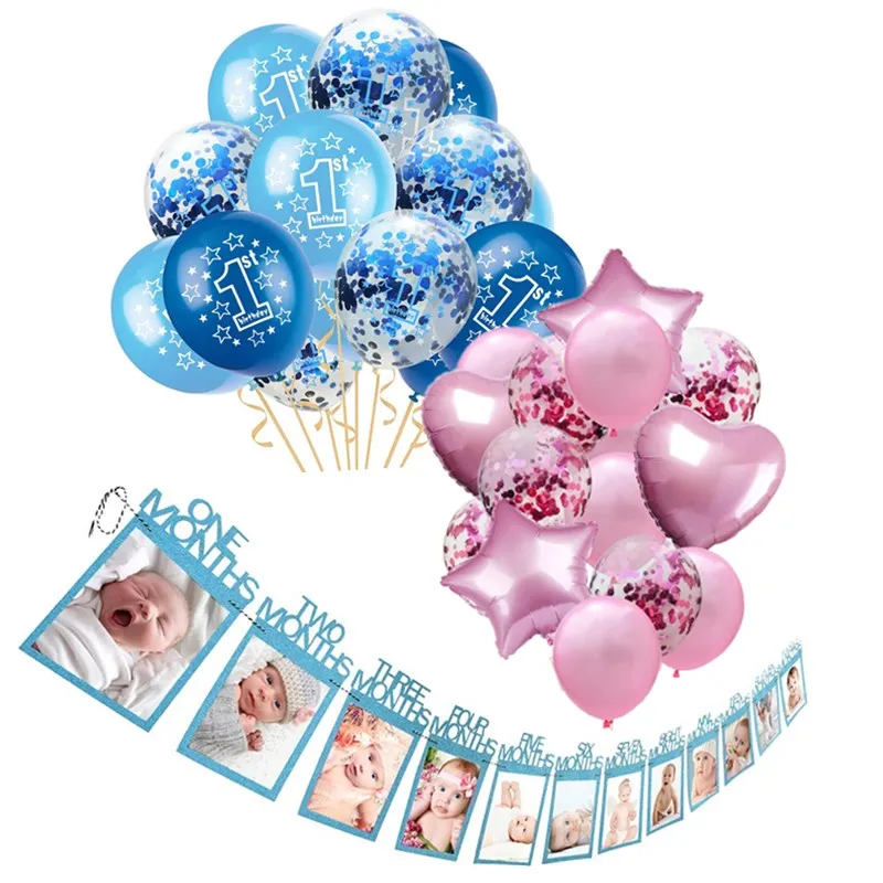 15pcs Baby Shower Boy Girl Latex Balloons Confetti Set 1st Birthday Party Decoration Kids Happy Birthday Balloon 1 Year Decor
15pcs Baby Shower Boy Girl Latex Balloons Confetti Set 1st Birthday Party Decoration Kids Happy Birthday Balloon 1 Year Decor