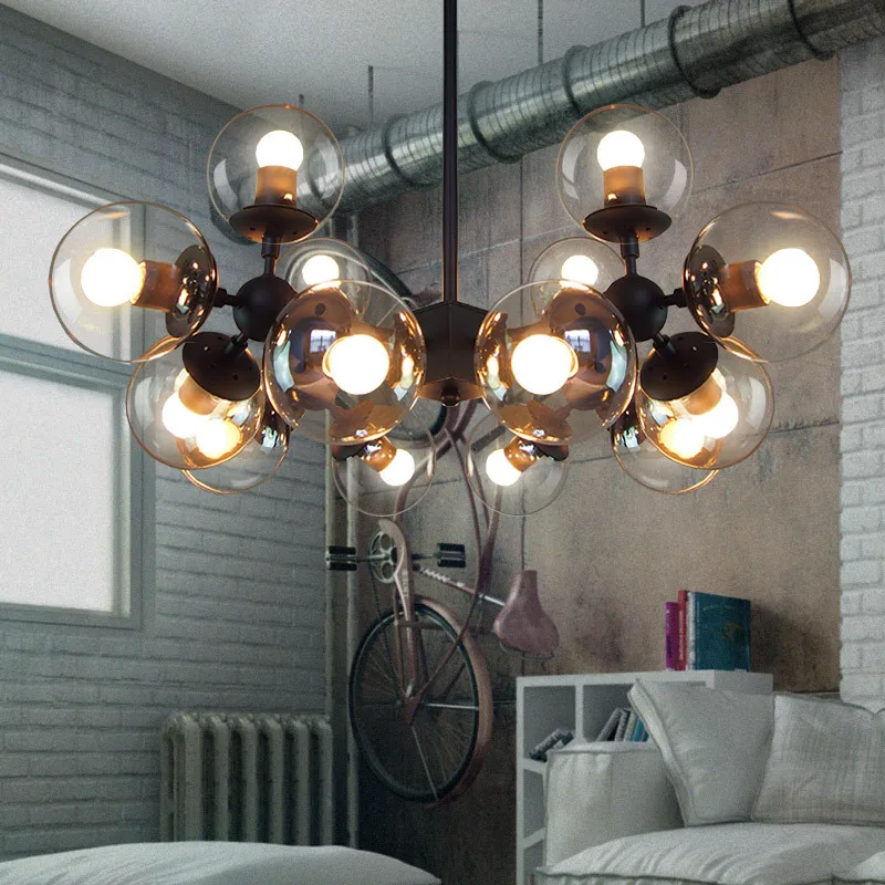 Loft 8 heads Modo Glass Pendant Lamp Creative American Vintage Chandelier for Living Room Cafe Shop Aisle Dining Room A152-2
Loft 8 heads Modo Glass Pendant Lamp Creative American Vintage Chandelier for Living Room Cafe Shop Aisle Dining Room A152-2