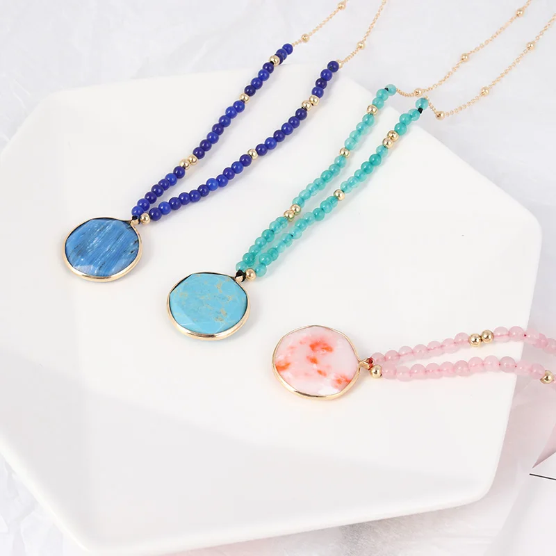 Wholesale 6 PCS Set Faceted Nature Stone Round Pendant Necklace Delicate Beads Chain Korean Jewelry
Wholesale 6 PCS Set Faceted Nature Stone Round Pendant Necklace Delicate Beads Chain Korean Jewelry