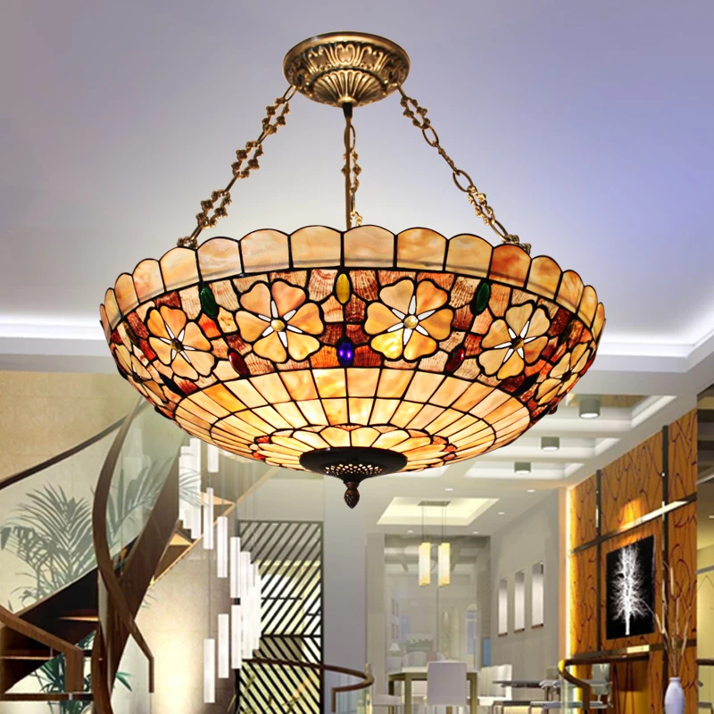 European lighting retro atmosphere lamp shell bedroom study room Coffee hall bar home anti Chandelier
European lighting retro atmosphere lamp shell bedroom study room Coffee hall bar home anti Chandelier