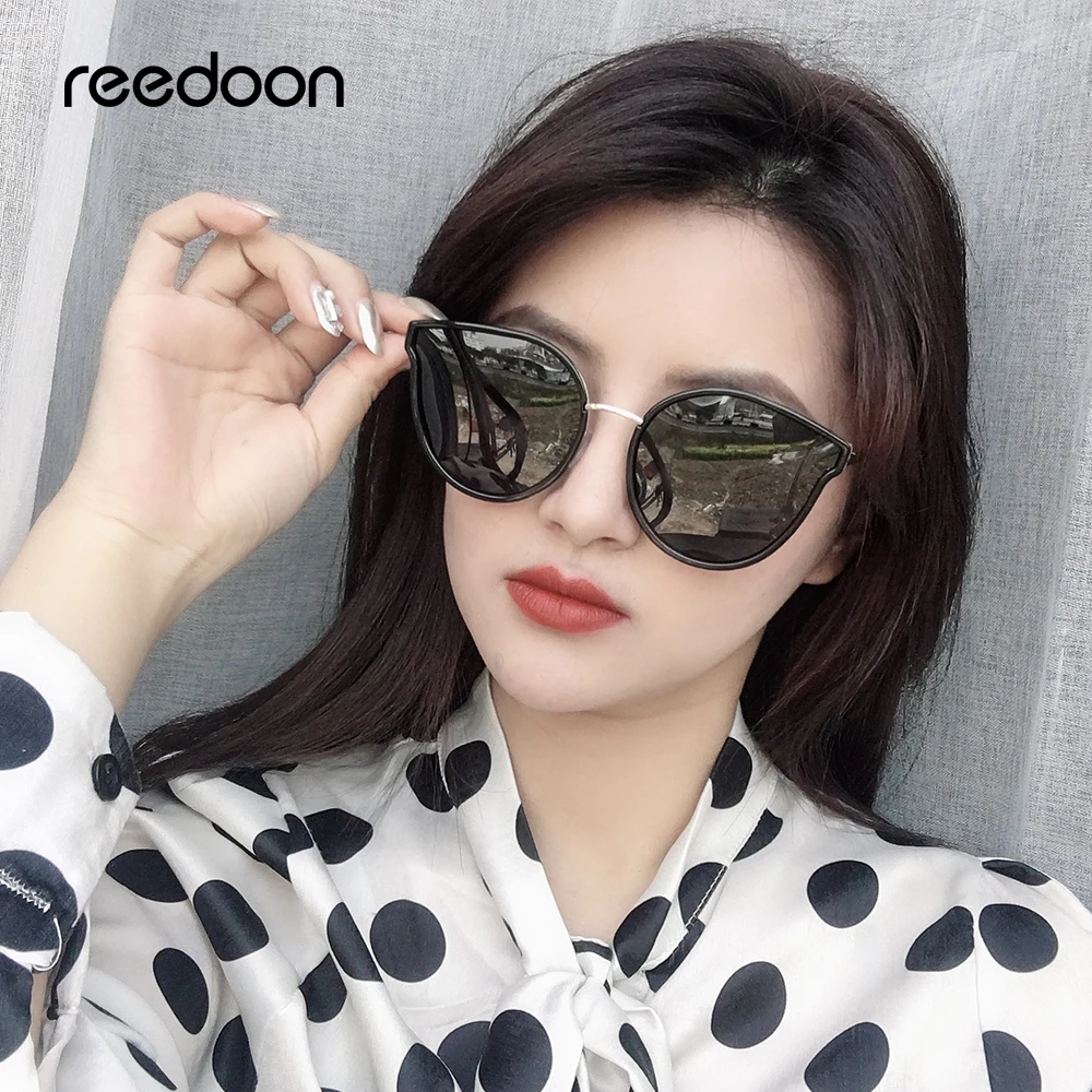 

Reedoon Sunglasses Women Polarized Cat Eye Mirror Lens UV400 Metal Frame Female Fashion Brand Designer Vintage Beach Sun Glasses