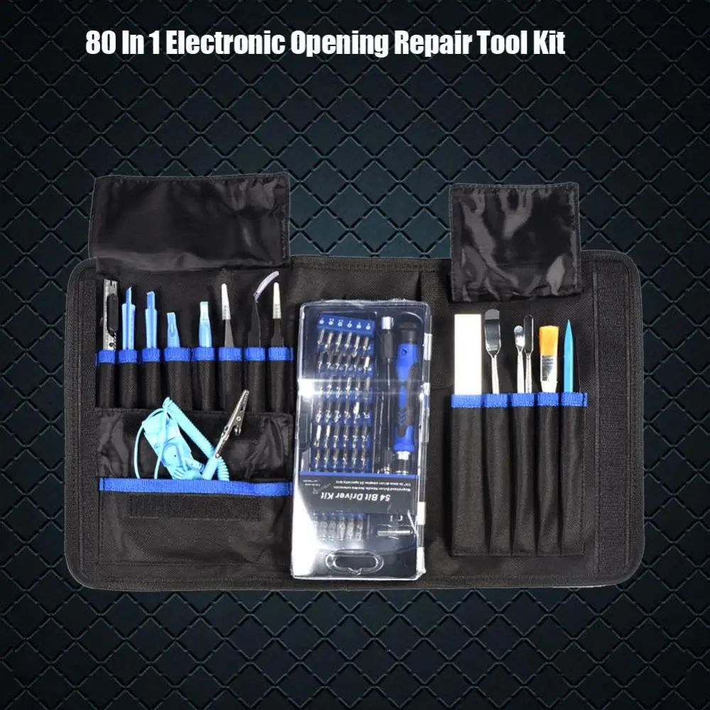 80Pcs/set Portable Electronic Opening Repair Hand Tool Kit Screwdriver Set for Phone Laptop PC
80Pcs/set Portable Electronic Opening Repair Hand Tool Kit Screwdriver Set for Phone Laptop PC