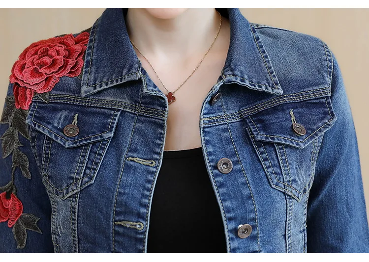 2021 Autumn New Jean Jacket Women Blue 3D Rose Flower Embroidered Denim Outerwear Ladies Basic Coats Vintage Fashion L1171
2021 Autumn New Jean Jacket Women Blue 3D Rose Flower Embroidered Denim Outerwear Ladies Basic Coats Vintage Fashion L1171