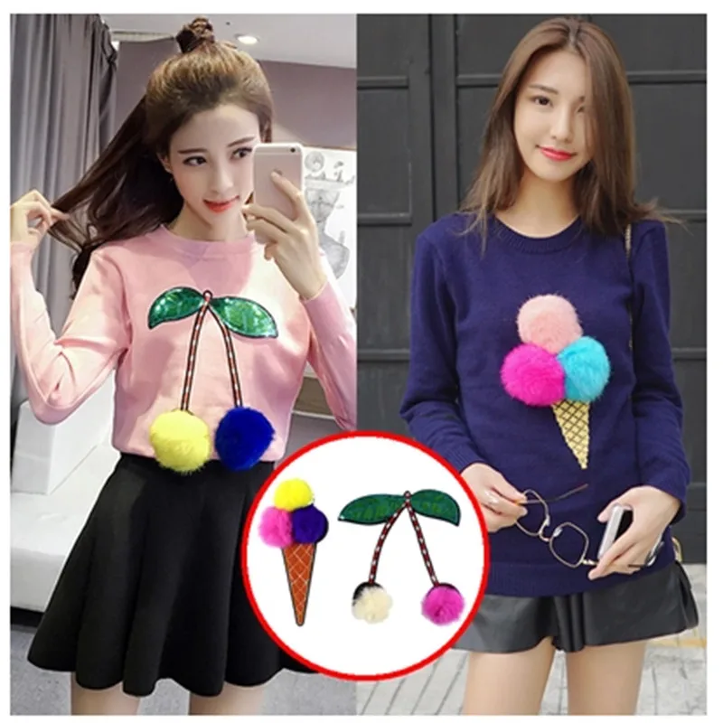 New Arrival Fur Ball Cherry Ice Cream Embroidered Sew On Patches For Clothes DIY Coat Sweater T shirt Clothing Patch Applique
New Arrival Fur Ball Cherry Ice Cream Embroidered Sew On Patches For Clothes DIY Coat Sweater T shirt Clothing Patch Applique