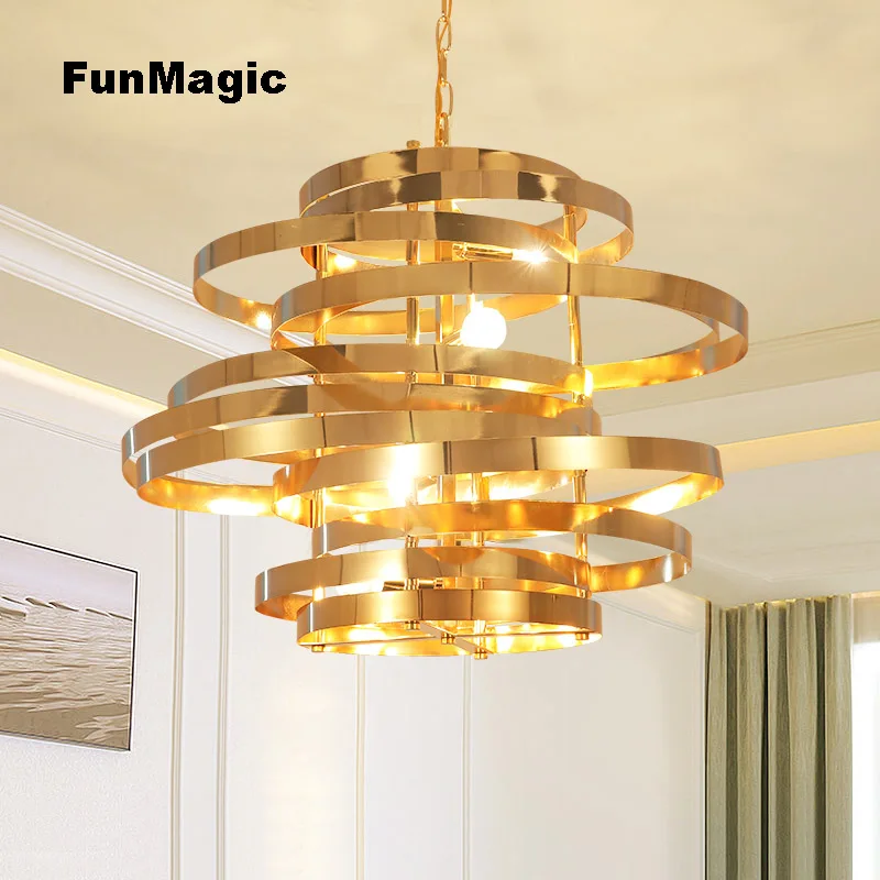Post-modern Tornado Chain Pendant Light Restaurant Living Room Fixture Dining Room Lighting Hanging Lamp Golden Indoor Droplight
Post-modern Tornado Chain Pendant Light Restaurant Living Room Fixture Dining Room Lighting Hanging Lamp Golden Indoor Droplight