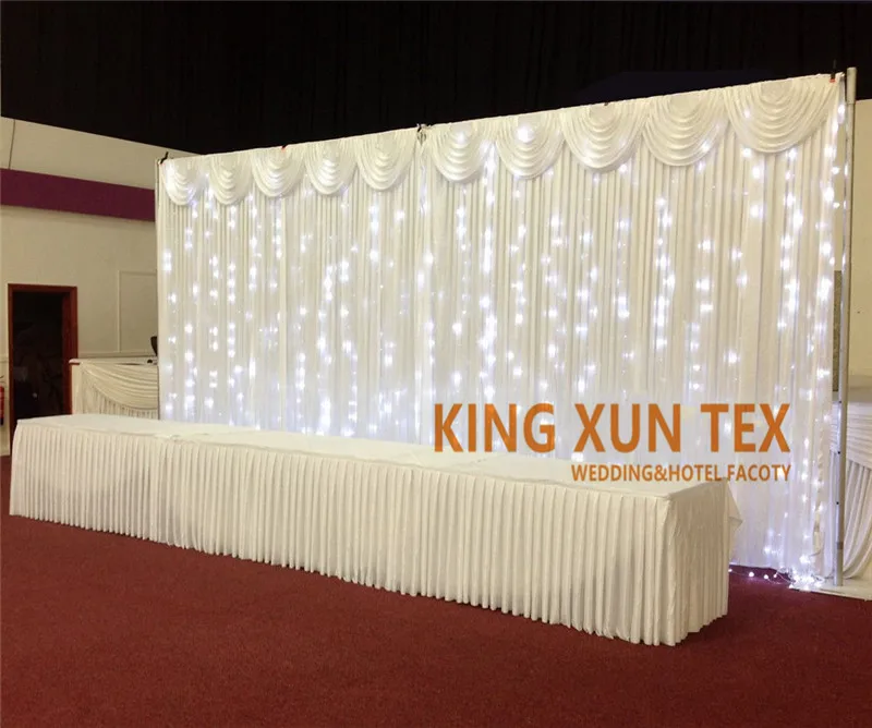 White Color Ice Silk Wedding Backdrop Curtain Include Led Light Stage Background Include Top Swag Valance Event Party Decoration
White Color Ice Silk Wedding Backdrop Curtain Include Led Light Stage Background Include Top Swag Valance Event Party Decoration