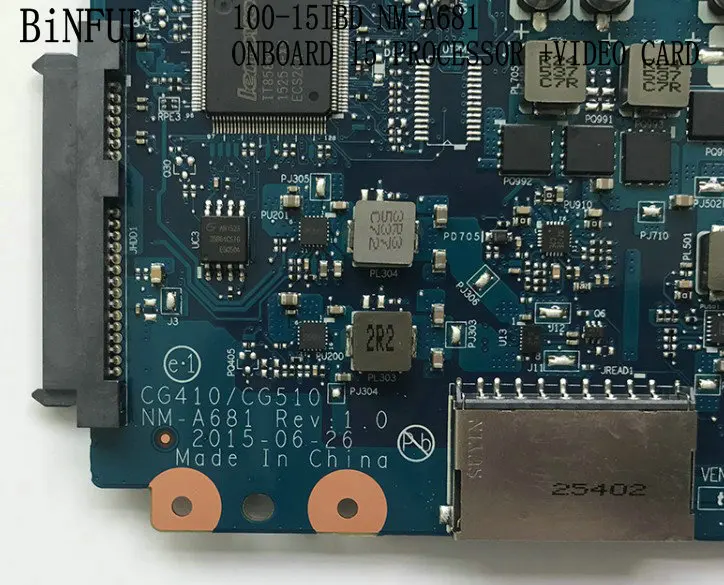 STOCK RESTED ALREADY CG410 / CG510 NM-A681 FOR LENOVO 100-15IBD LAPTOP MOTHERBOARD CPU I5-5200U GPU GT920M
STOCK RESTED ALREADY CG410 / CG510 NM-A681 FOR LENOVO 100-15IBD LAPTOP MOTHERBOARD CPU I5-5200U GPU GT920M
