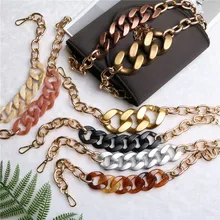 NEW Brand Jelly Acrylic Alloy Strap DIY Resin Chain Handbag Plastic Strap Thick Shoulder Strap Bag Belts Bag Accessories