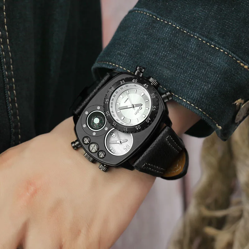Oulm 9865 Top Luxury Brand Men Sports Military Quartz Watch Man Casual Clock Leather Strap Wristwatch With Original Box
Oulm 9865 Top Luxury Brand Men Sports Military Quartz Watch Man Casual Clock Leather Strap Wristwatch With Original Box
