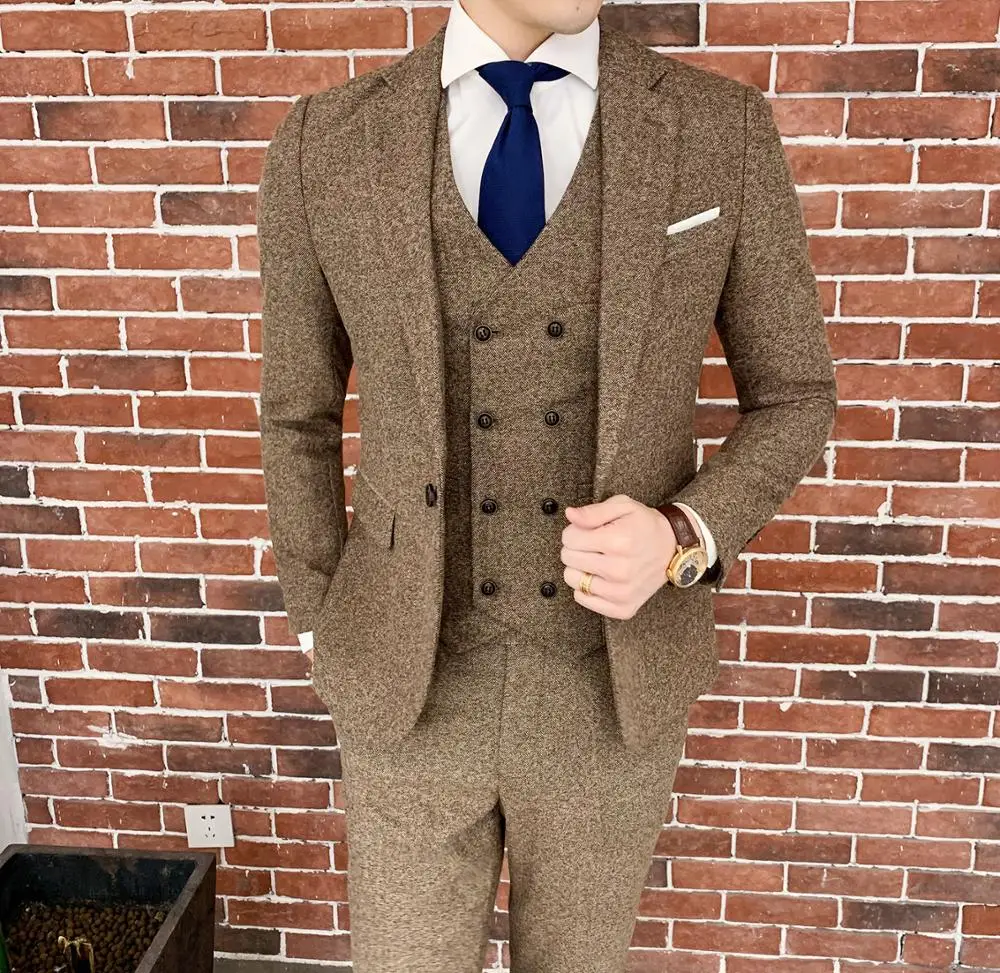 YUSHU British Style Business Casual Dress Suits Men Slim Fit Single Button Groom Wedding Men Tuxedo 3pc Suit Size M-3XL
YUSHU British Style Business Casual Dress Suits Men Slim Fit Single Button Groom Wedding Men Tuxedo 3pc Suit Size M-3XL