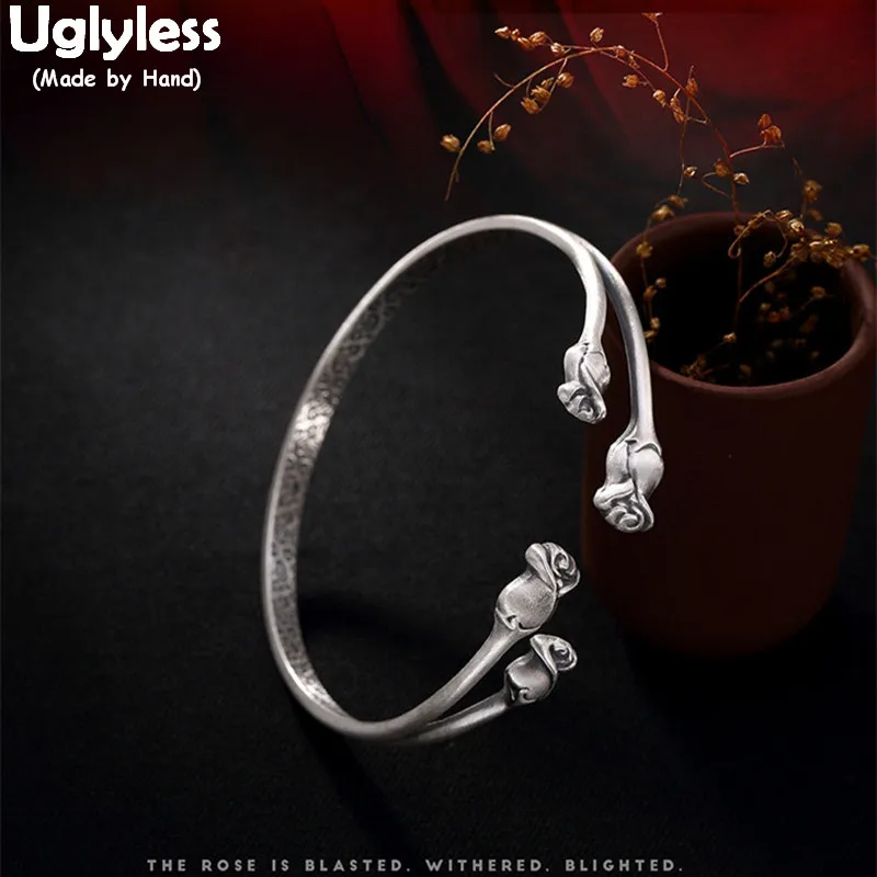 Uglyless Real 999 Fine Silver Jewelry Double Roses Openable Bangle Handmake Engraved Floral Bangles Women Vintage Ethnic Bijoux
Uglyless Real 999 Fine Silver Jewelry Double Roses Openable Bangle Handmake Engraved Floral Bangles Women Vintage Ethnic Bijoux