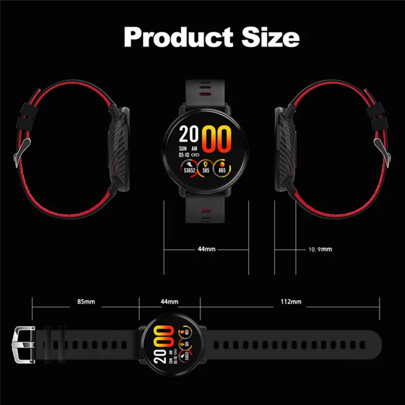 Smart Watch K1 Men's and Women's IP68 Waterproof Activity Watch Fitness Tracker Heart Rate Monitor for IOS and Android
Smart Watch K1 Men's and Women's IP68 Waterproof Activity Watch Fitness Tracker Heart Rate Monitor for IOS and Android