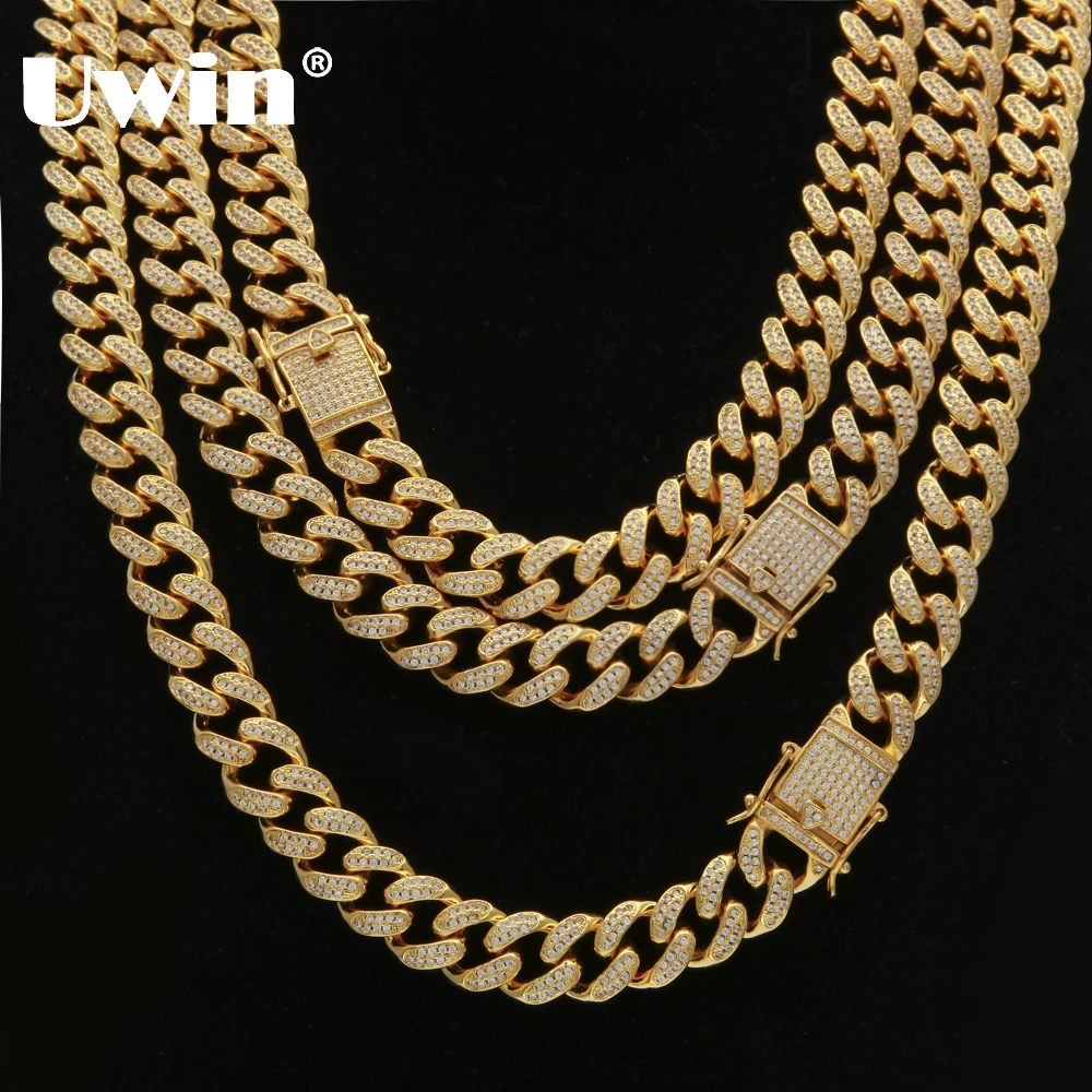 Uwin Top Quality Full Bling Zirconia Triple Lock Luxury Necklace Fashion Hiphop Choker Necklaces Jewelry 14mm Cuban Link Chain
Uwin Top Quality Full Bling Zirconia Triple Lock Luxury Necklace Fashion Hiphop Choker Necklaces Jewelry 14mm Cuban Link Chain