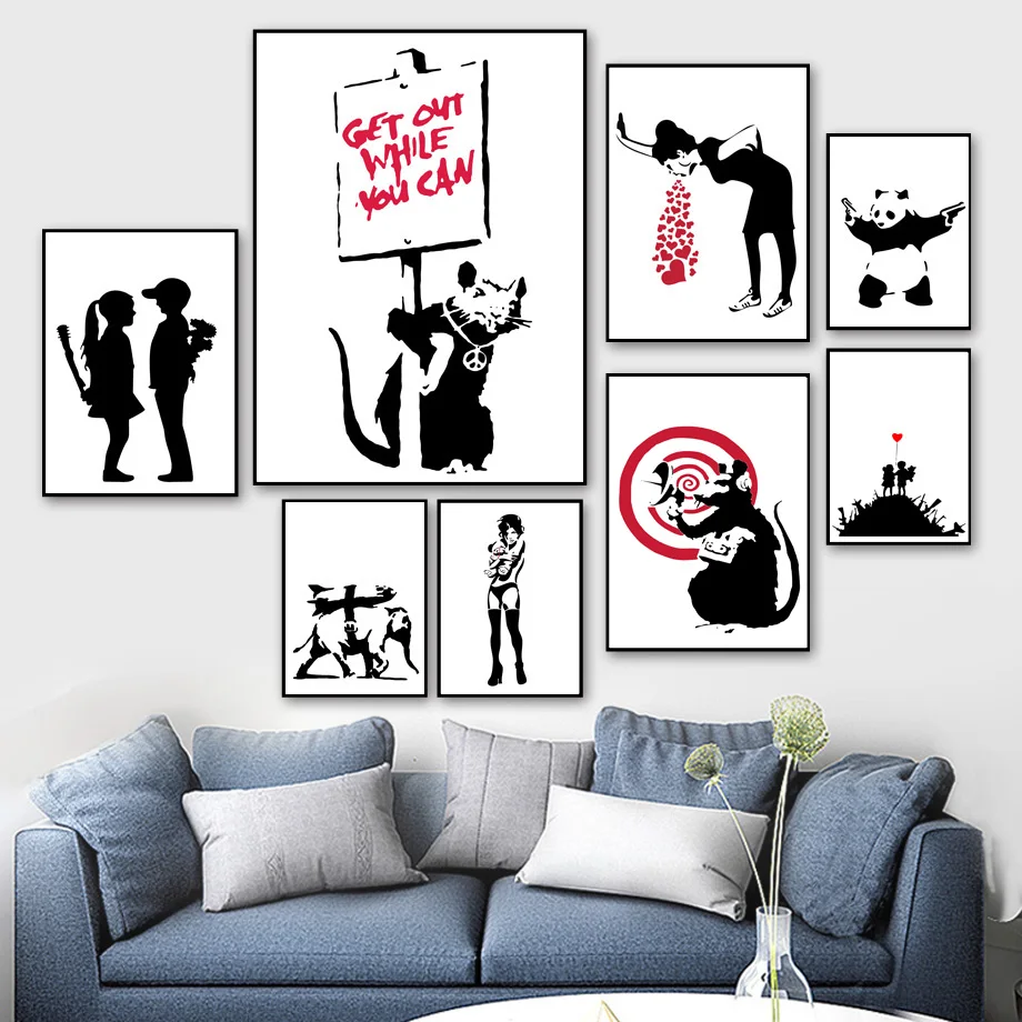 Настенные постеры и принты Banksy в скандинавском стиле настенная Картина на холсте