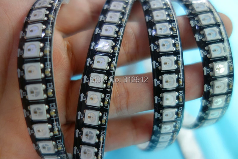 1M DC5V IP65 WS2812B 144LEDs/m addressable pixel strip;black pcb,waterproof by silicon coating;RGB full clor
1M DC5V IP65 WS2812B 144LEDs/m addressable pixel strip;black pcb,waterproof by silicon coating;RGB full clor