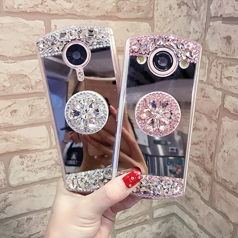 Зеркальный телефонный чехол с кристаллами для iPhone 11 Pro 7 8 Plus X XS Max XR Samsung Galaxy S20 S10 S8 S9
