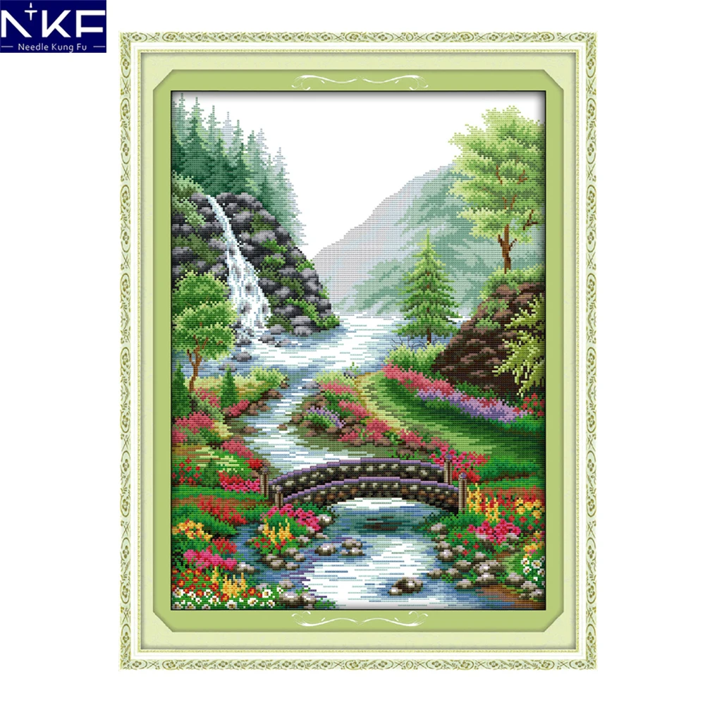 NKF Bridge River Pattern Handmade Craft Needlework Cross Stitch Set Embroidery Kit Scenery Design Stitching Home Decoration
NKF Bridge River Pattern Handmade Craft Needlework Cross Stitch Set Embroidery Kit Scenery Design Stitching Home Decoration