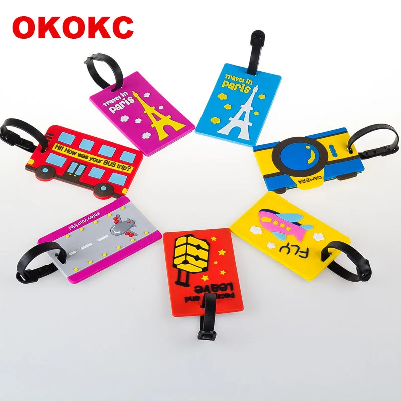 Багажная этикетка OKOKC в мультипликационном стиле милые модные портативные
