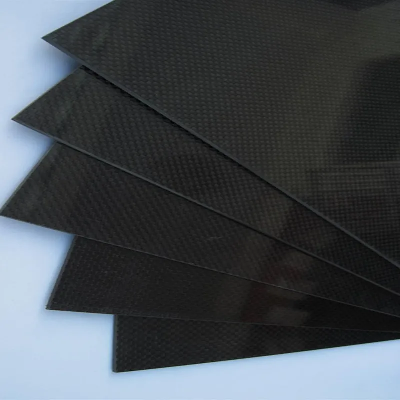 Фото 1 шт. 300x500x0 3 мм панель из углеродного волокна лист 3K простая плетеная глянцевая
