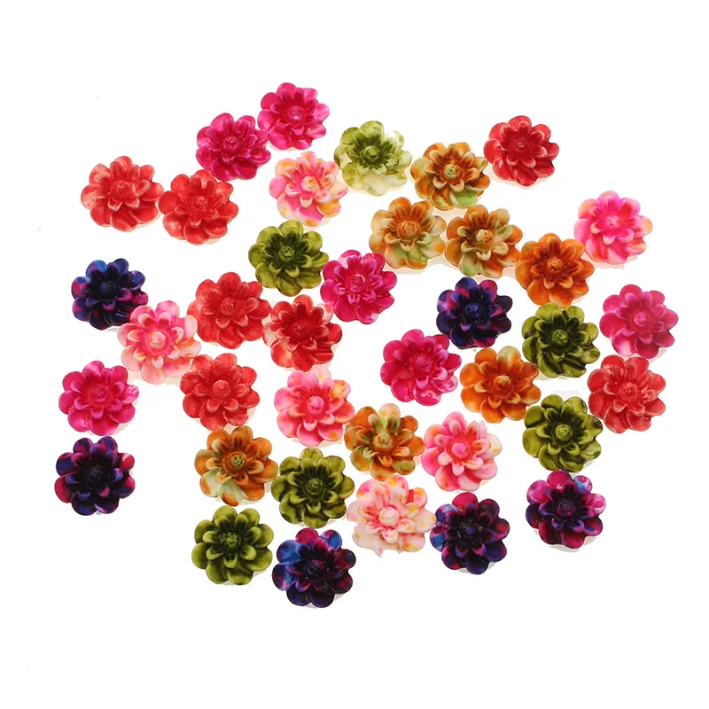 100/шт смешанные кабошоны из смолы розы цветы ремесла плоские бусины кавайные