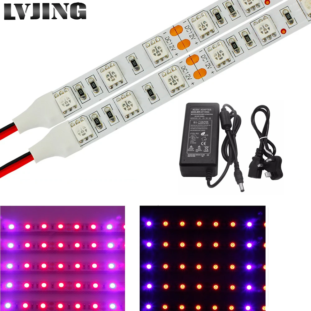 5pcs 5W 85-265V 25Red/5Blue LED Grow Light bar for Flowers Plant and Hydroponic System High Brightness 0.5m Strip Lamp | Лампы и